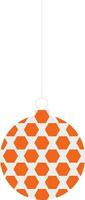 Orange color Christmas ball icon. vector