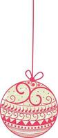 Pink color Christmas ball icon. vector