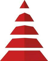 Red color Christmas tree icon. vector