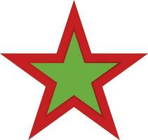 Red and green color star icon. vector