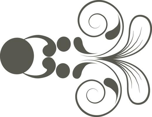 Floral design elements in gray color.