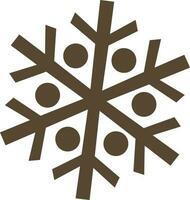 Flat style brown snowflake. vector