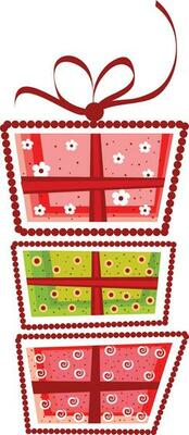 Decorated gifts boxes with bow ribbon.