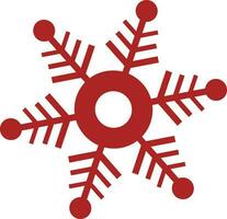Red snowflake on white background. vector