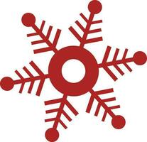 Red snowflake on white background. vector