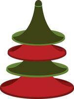 Shiny red and green christmas tree. vector