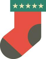 Stars decorated socks. Flat style illustration. vector