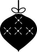 Flowers decorated black hanging christmas ball. vector