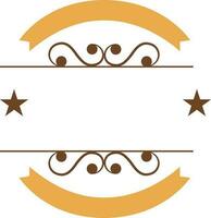 Floral frame with blank ribbons. vector