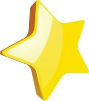 3D star in yellow color. vector