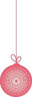 Hanging pink Christmas ball icon. vector