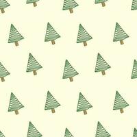 Cute tree doodle seamless pattern background vector