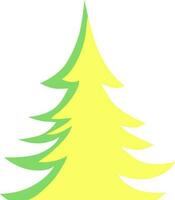 Flat illustration of a green and yellow xmas tree. vector