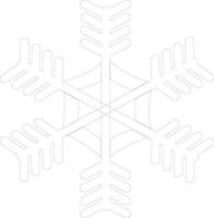 línea Arte ilustración de un copo de nieve. vector