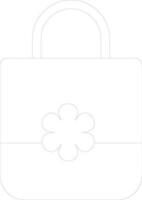 Stylish shopping bag decorated with flower. vector