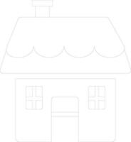 Illustration of a black and white hut. vector