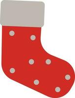 Red and gray christmas sock of  isolated. vector