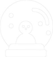 Snow globe with snowman made with line stroke. vector