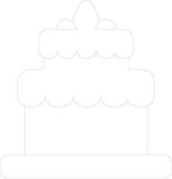Thin line icon of Cake for celebration concept. vector