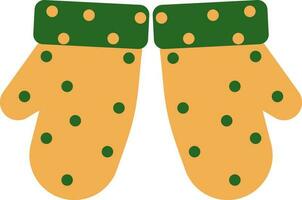 Christmas mitten with decorated dots. vector