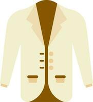 Brown coat or suit icon on white background. vector