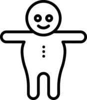 Gingerbread icon or symbol in line art. vector