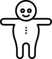 Gingerbread icon or symbol in line art. vector