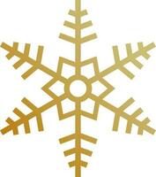 Golden snowflake on white background. vector