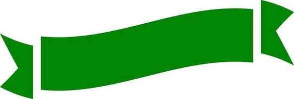 Blank green ribbon on white background. vector