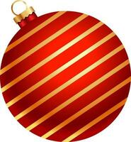 Red and golden bauble in strip design. vector