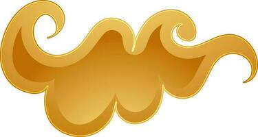 Illustration of cloud in golden color. vector