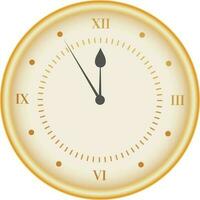 Golden clock on white background. vector