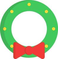 Vector illustration of christmas wreath icon.