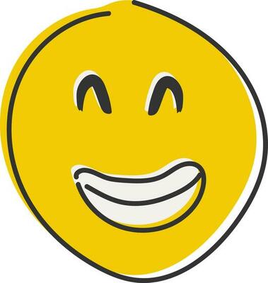 Single emoji flat style, hand draw icon. Fun icon. Emoticon.