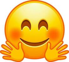 Big set of yellow emoji. Funny emoticons faces with facial expressions. vector
