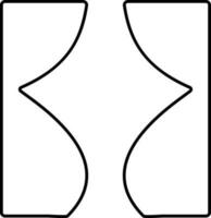 Thin line icon of Theater Curtains in flat style. vector