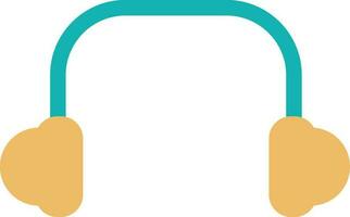 Isolated yellow and sky blue icon of Headphone. vector