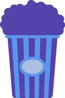 Icon of popcorn in striped box. vector