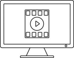 Illustration of tv screen with video icon. vector