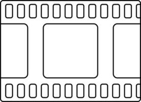 Stroke icon of film reel in isolated. vector