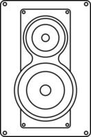 Set of two speaker in wooden body. vector