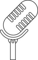 Microphone icon with stand in isolated. vector