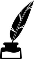 Quill icon for writing concept in black. vector