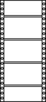 Film strip icon in stroke for cinema in isolated. vector