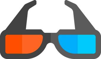 plano estilo vistoso gafas de protección lente icono. vector