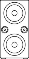 Illustration of stroke style of speaker icon. vector