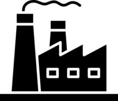 Isolated factory icon in flat style. vector