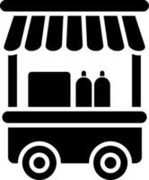 Vector illustration of food cart flat icon.