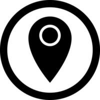 Map pin in circle icon or symbol. vector