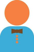 Blue and orange character of a faceless man. vector